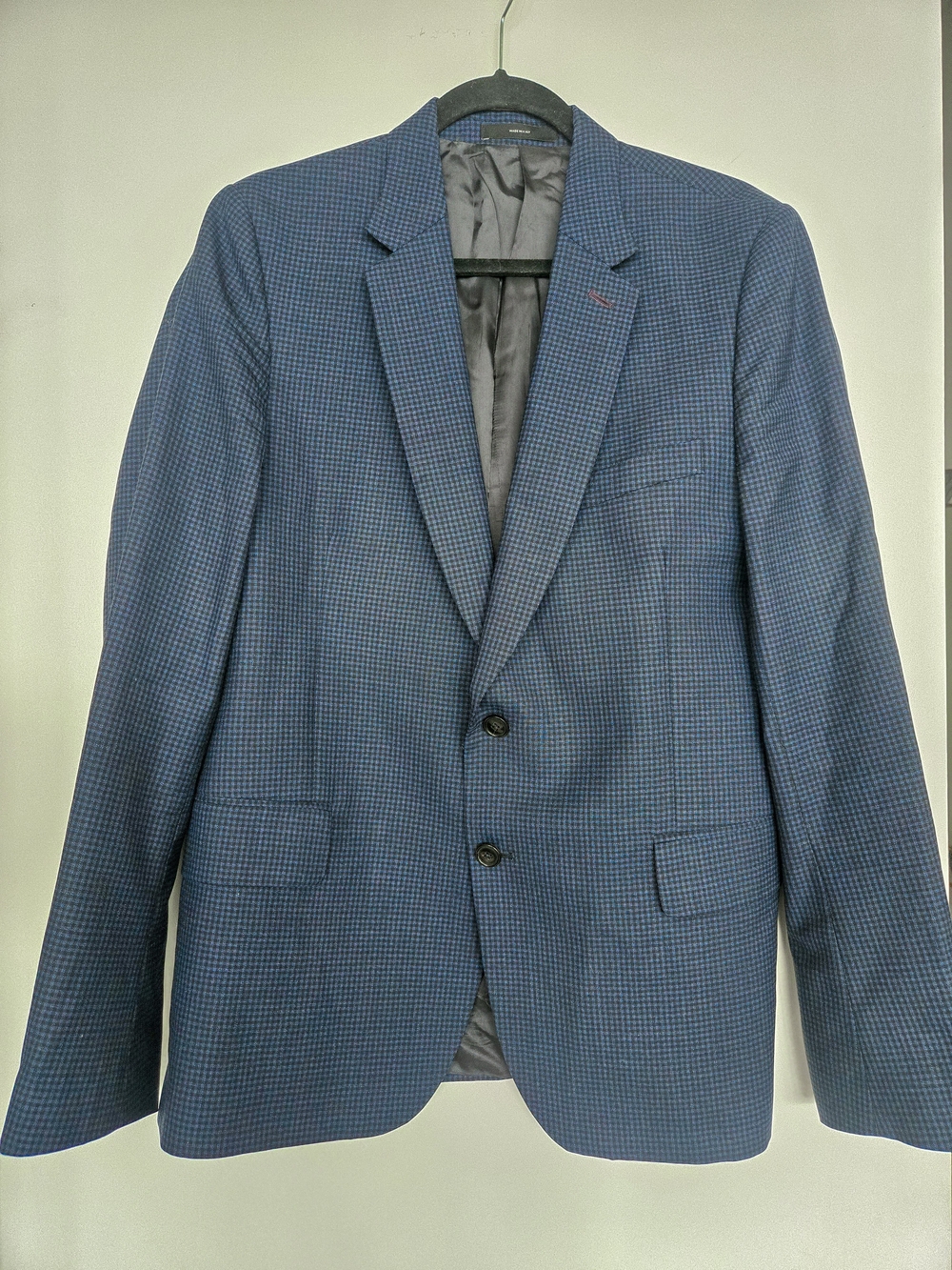 Paul Smith Soho Fit Italian Wool Navy Blue Small-Check Suit